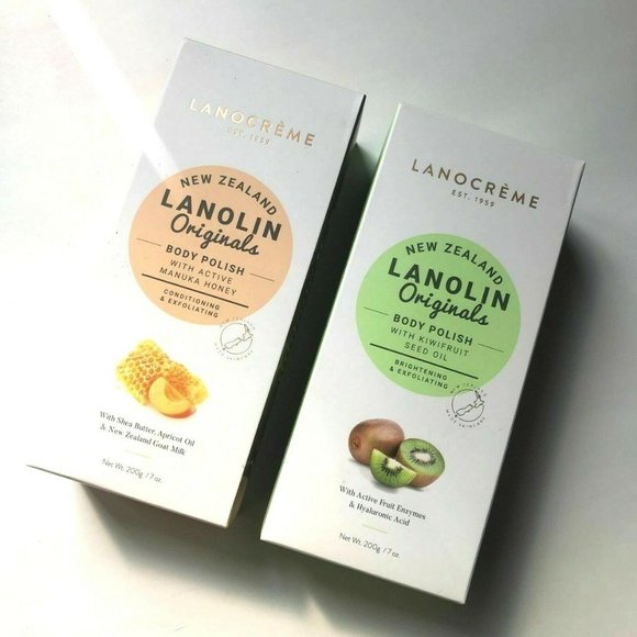 Bundle Lot 2x New Lanocrème Lanolin Body Polish Kiwifruit Seed Oil+ Manuka Honey - Picture 1 of 5